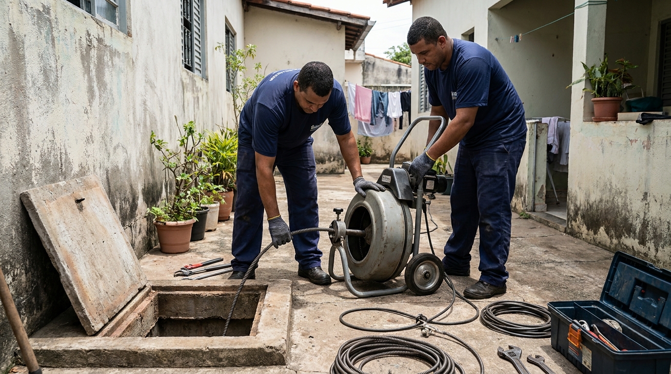 Desentupimento de Coluna Sanitária em Criciúma‑SC